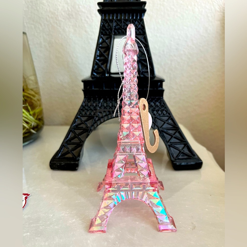 Eiffel Tower Pink Christmas Holiday Ornament NWT